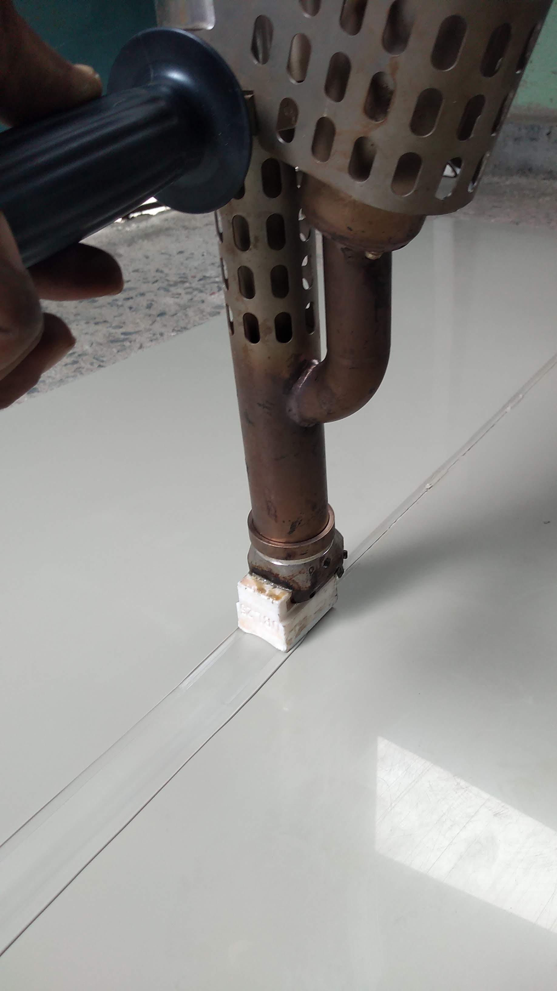 Soldagem de polipropileno com extrusora portátil